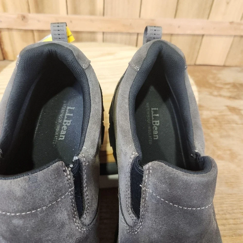 L.L.Bean Arctic Grip Shoes Mens 13 Gray Suede Waterproof Insulated Vibram